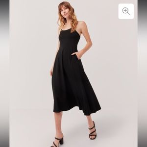 Pact Woman’ Fit & Flare Midi Dress Black Pockets Built in shelf bra